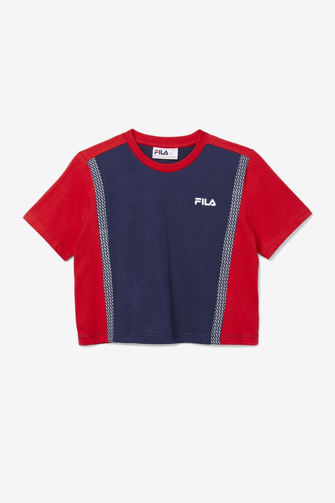 Fila T Skjorte Dame Marineblå Molly Color Block 247019-VKA